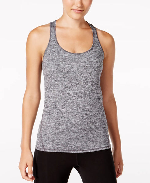 Ideology Womens Rapidry Heathered Racerback Performance Tank Top Gray SIze L